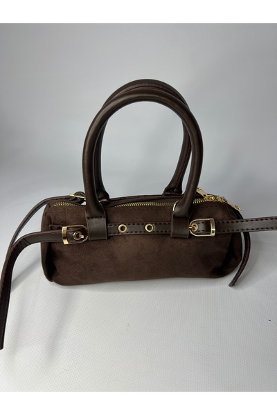 OZ&BU Silindir Model Süet Dokulu El & Omuz Çantası