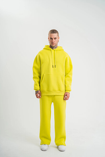 IVORA WEAR Unisex Long Sleeve Hooded Tracksuit Set - Yellow