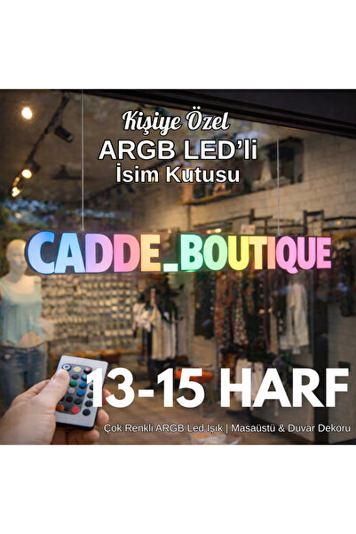 JETJEST Kişiye Özel ARGB LED'li Dekoratif İsim Kutusu