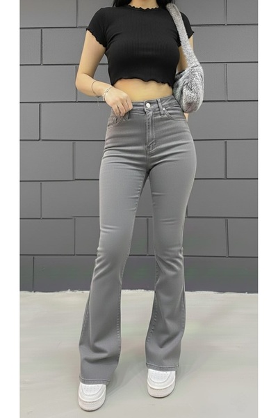 Trn JNS Lndy Tall Flare Lacivert Ispanyol Jean Kot Pantolon