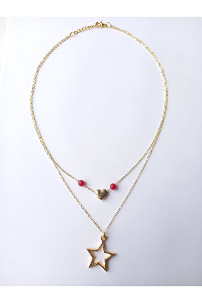 escoines koleksiyon Escoines Minimal Stylish Women's Necklace Star Figured Chain Necklace 3996369508109B3884