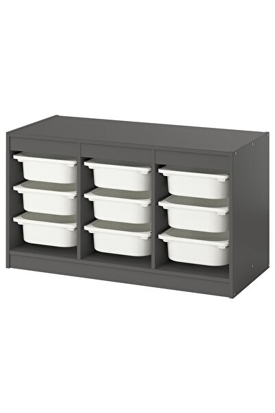 AZOZ MERCHLY Storage combination, grey/white, 99 x 44 x 56 cm
