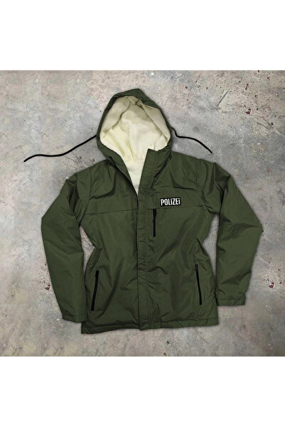 ZL Shoping Men's Long Sleeve Hooded Sheepskin Coat - Khaki