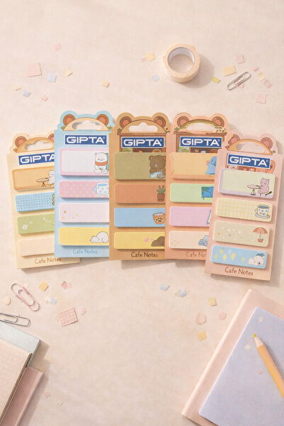 matheon مجموعة ملاحظات لاصقة لطيفة من كافيه نوتز مكونة من 5 قطع - ملصق ورقي م...