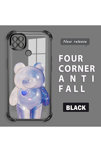 ucuc حافظة سيليكون شفافة متوافقة مع هاتف Redmi 10A، حماية للكاميرا على شكل دب...