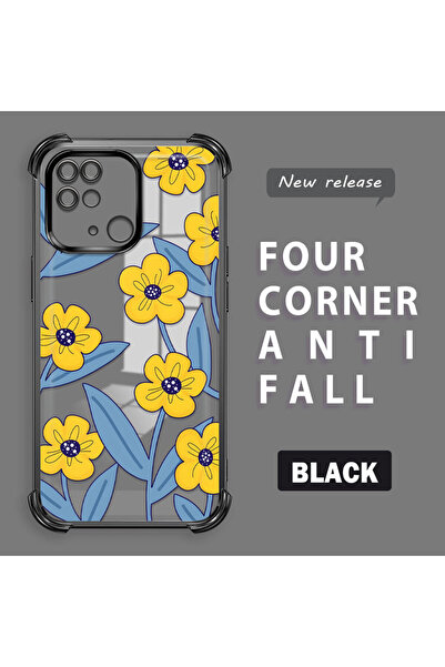 ucuc حافظة سيليكون شفافة متوافقة مع هاتف Redmi 10C، حماية للكاميرا على شكل زه...