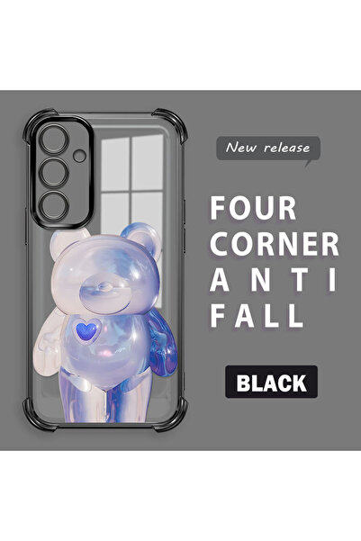 ucuc جراب سامسونج جالاكسي A35 الجديد من السيليكون الشفاف بتصميم دب عصري وحماي...