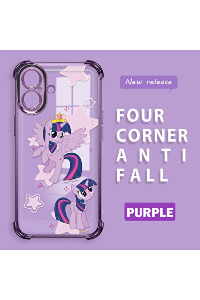 ucuc حافظة سيليكون شفافة متوافقة مع آيفون 16 بنمط الحصان مع حماية للكاميرا وم...