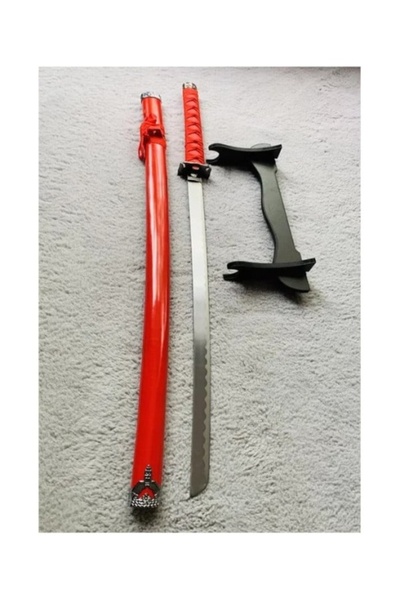 OEM Decorative Katana Sword, Red, Metal, 51.5 cm, Stand Included