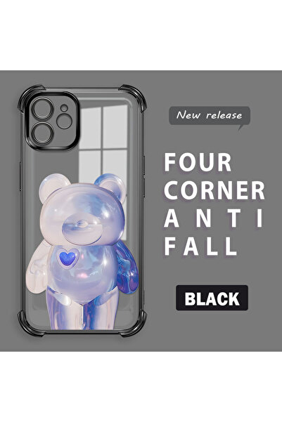ucuc حافظة سيليكون شفافة متوافقة مع هاتف iPhone 12، حماية عصرية لكاميرا الدب ...