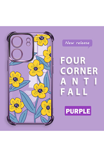 ucuc حافظة سيليكون شفافة متوافقة مع هاتف Redmi 13C، حماية للكاميرا على شكل زه...