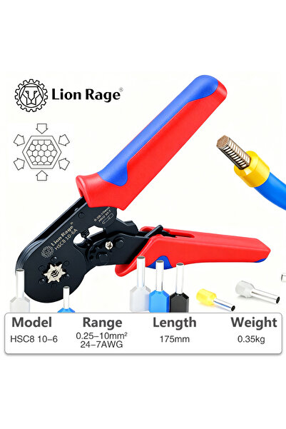 choice2 أداة تجعيد HSC8 10-6، أداة تجعيد HSC8 6-4، مقاس 0.25-10 مم، لأطراف ال...