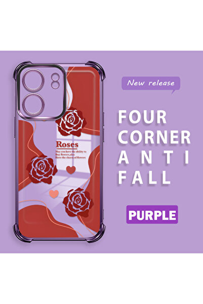 ucuc غطاء حماية شفاف من السيليكون بنمط الورود متوافق مع كاميرا Poco C65 مضاد ...