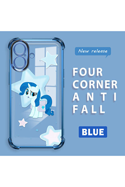 ucuc حافظة سيليكون شفافة متوافقة مع آيفون 16 بنمط الحصان مع حماية للكاميرا وم...