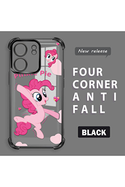 ucuc حافظة سيليكون شفافة متوافقة مع هاتف Redmi 13C، نمط الحصان، حماية للكامير...