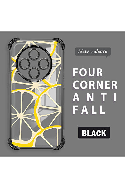 ucuc غطاء حماية شفاف متوافق مع كاميرا ريدمي 14C، مضاد للصدمات بنمط الليمون