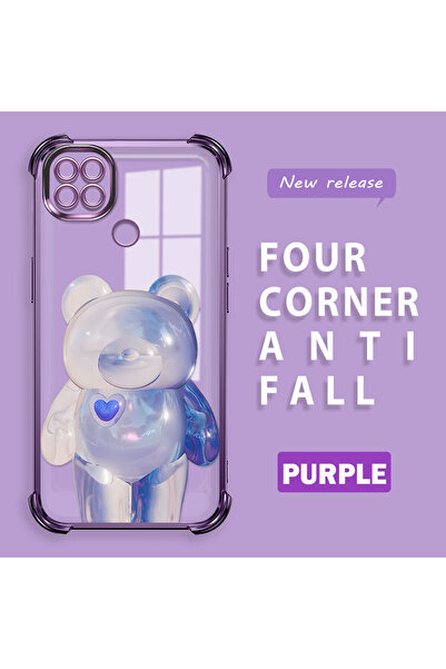 ucuc حافظة سيليكون شفافة متوافقة مع هاتف Redmi 10A، حماية للكاميرا على شكل دب...