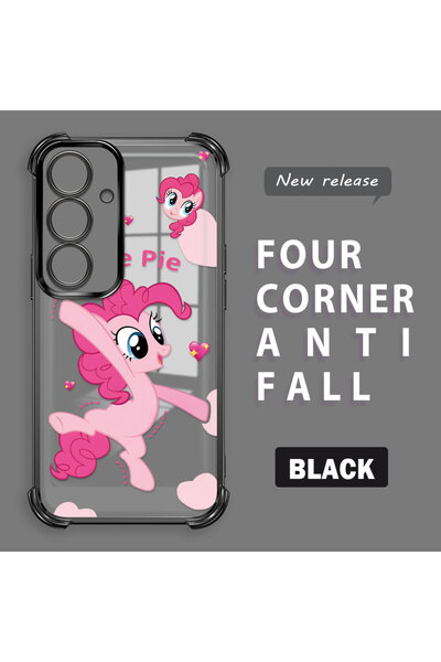 ucuc حافظة سامسونج جالاكسي S25 المتوافقة من السيليكون الشفاف مع نمط الحصان لح...