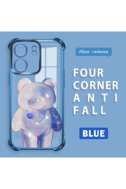 ucuc حافظة سيليكون شفافة متوافقة مع Poco C65، حماية للكاميرا على شكل دب عصري،...