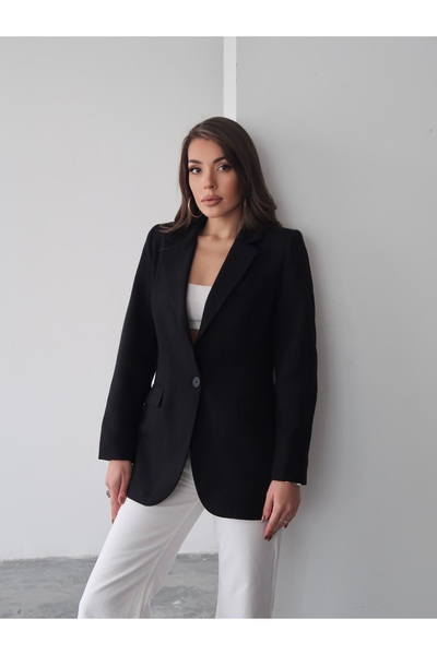 MAXXANA Single Button Lined Linen Blazer Jacket