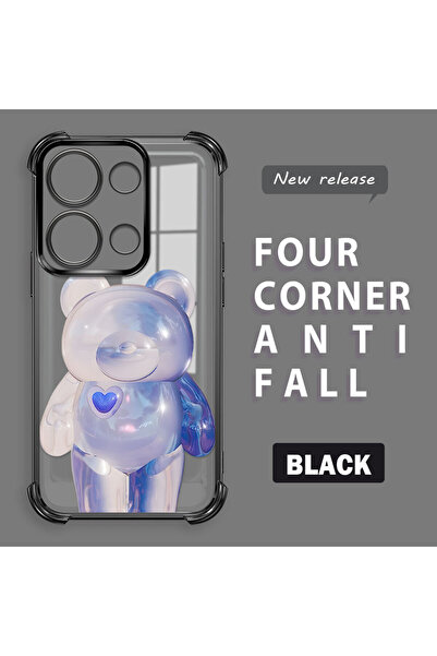 ucuc حافظة سيليكون شفافة متوافقة مع هاتف Poco M6 Pro 4G، حماية للكاميرا على ش...