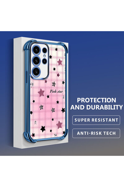 ucuc Samsung Galaxy S23 Ultra Compatible Transparent Silicone Colorful Star C...