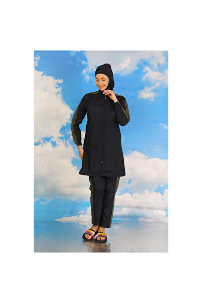 Narnuga MİRAY - ملابس سباحة نسائية كاملة التغطية مع أشرطة على الأكمام باللون ...