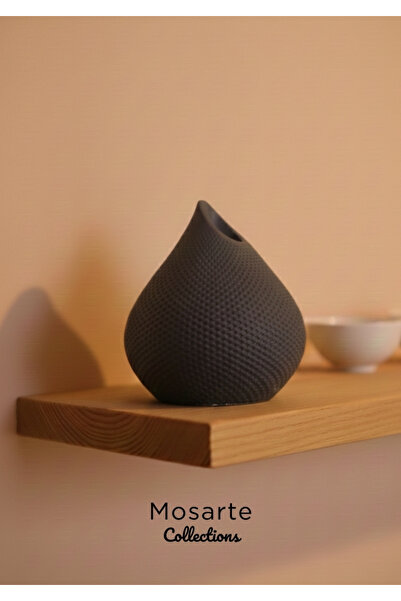 Mosarte Damla Formlu Modern Dekor Vazosu 3D Doku Yüzeyli