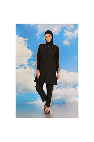 Narnuga MİRAY - ملابس سباحة نسائية كاملة التغطية مع أشرطة على الأكمام باللون ...