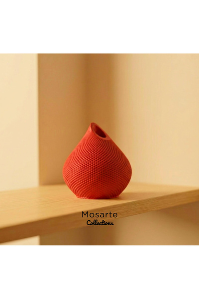 Mosarte Drop Shaped Modern Decor Vase with 3D Texture Surface