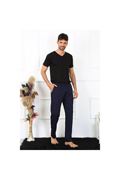 Narnuga Mi̇ray- Men's Cotton Navy Blue Single Bottom Pajamas