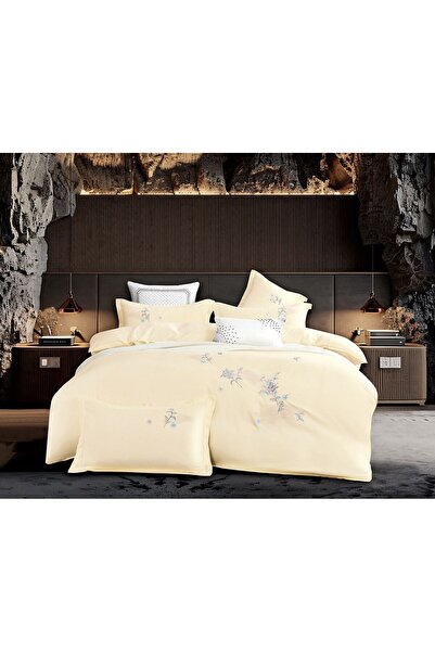 ANATOLIATEKSTILE Premium Cotton Bed Linen – Elegant Set with Delicate Embroidery, 4 Pieces