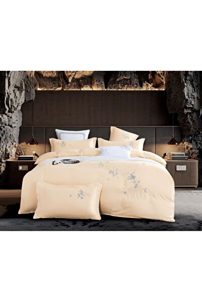 ANATOLIATEKSTILE Premium Cotton Bed Linen – Elegant Set with Delicate Embroidery, 4 Pieces