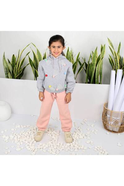 Mamnon Two-piece gray and pink fur set