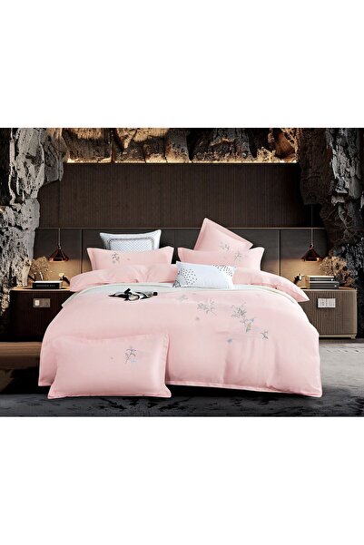 ANATOLIATEKSTILE Premium Cotton Bed Linen – Elegant Set with Delicate Embroidery, 4 Pieces