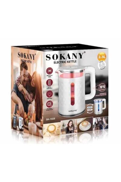 Alim Sokany Electric Kettle 2.3L 2000 watt 360° Auto lamp water level indicator Removable & washable
