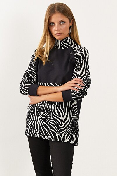 NEW JOURNAL Crno-bela blok majica EY1084