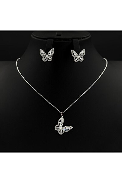 Generic طقم اكسسوارات ناعم زركون دقة ألماس لون فضي بتصميم أنيق 3 قطع بإصدار خ...