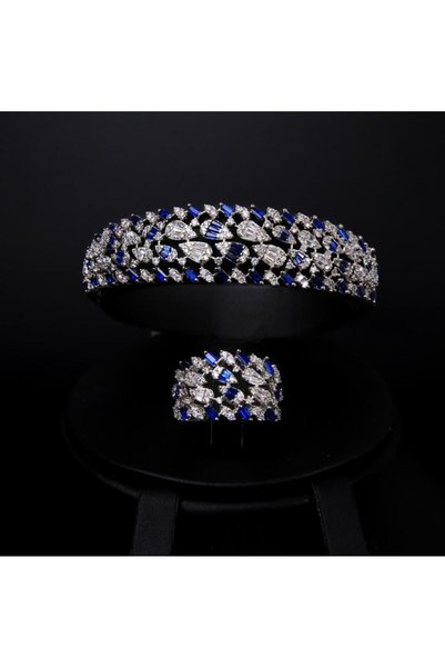 Generic Bracelet with a ring, mixed blue and silver color, special edition B-...