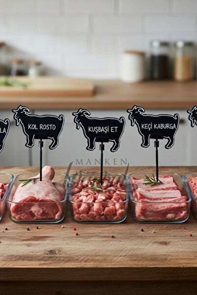 Manken İstanbul 15 Pieces Summer Sil Mini Size Goat Price Tag Butcher Label with Text Pen