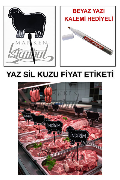 Manken İstanbul Yazı Kalemli 10 Adet Yaz Sil Mini Boy Saplamalı Kuzu Fiyat Et...