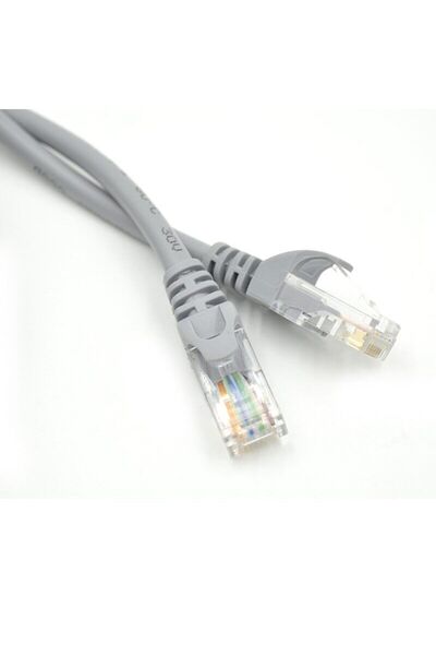 HQ SPEED Cat6 Ethernet Kablosu 30 Metre - 1000 Mbps Gigabit Hızlı İnternet Modem PC Smart TV Patch Kablo Gri