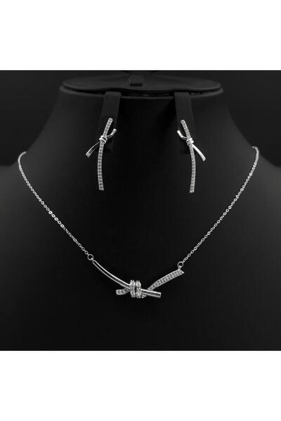 Generic طقم اكسسوارات ناعم زركون دقة ألماس لون فضي بتصميم أنيق 3 قطع بإصدار خ...