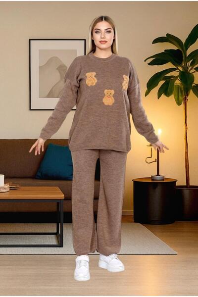 ANATOLIATEKSTILE Premium Casual Women's Knitted Tracksuit, Universal Size – Comfortable Set with Blouse and Pants