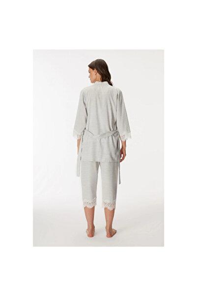 Narnuga Marsilyan- 11403 Anil Dressing Gown and Tank Top Set for Women