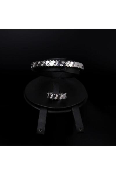 Generic Bracelet with a ring, silver color, special edition ABH-8680/7R