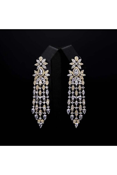 Generic طقم حلق لون مكس ذهبي فضي اصدار خاص بضمان على اللون S-7802T