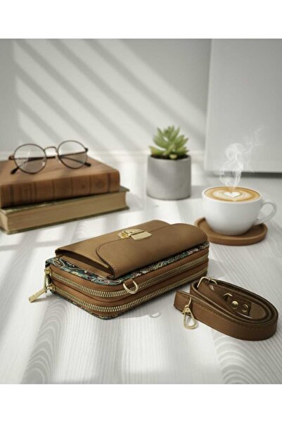 EliziBySevim Otantik Mozaik Desen Cüzdan ve Omuz Çantası