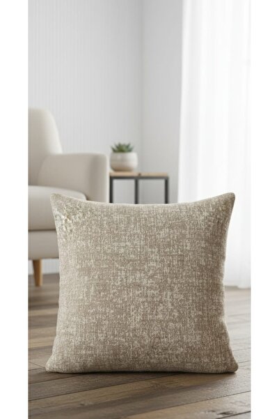 Vera 2'li Dokulu Dekoratif Kırlent Kılıfı – Modern Minimal Stil, Bej