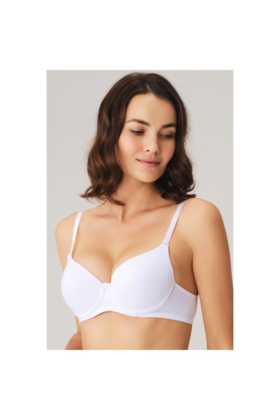 MİRALİVE Underwire Supported Padded Casual Classic T-shirt Bra with Detachabl...